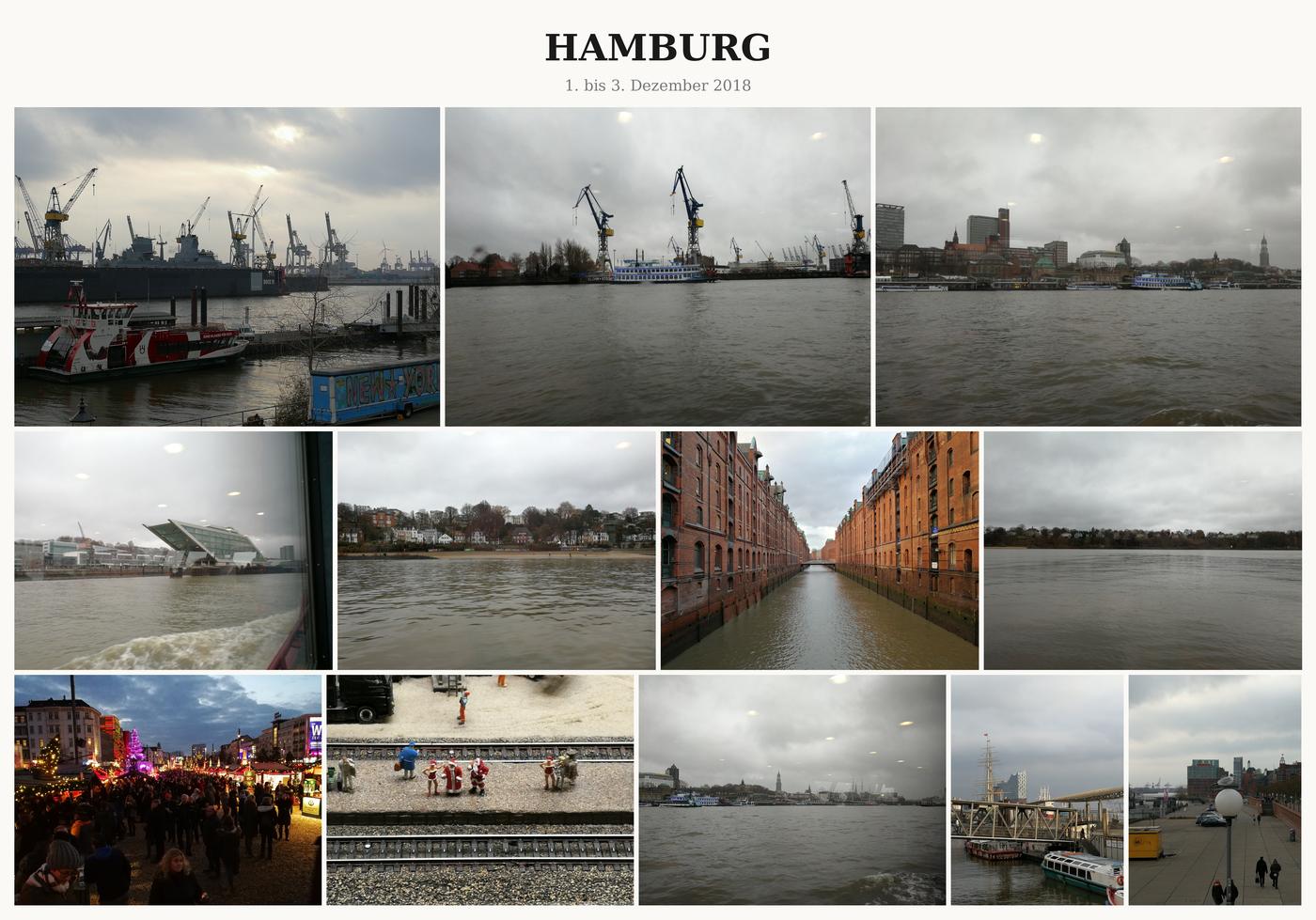 Fotocollage Hamburg: Hafen und Elbe